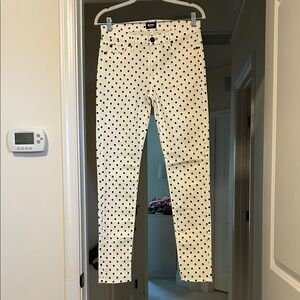 Hudson Jeans White Polka Dot Skinny Jeans